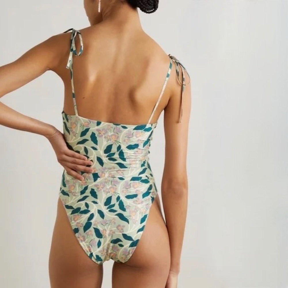 Agua by Agua Bendita Lavanda Cotton & Silk Blend Pareo and swimsuit in size M. - Picture 12 of 14